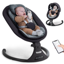 Electric Baby Swing for Infants ,Portable Baby Swing with Timing Function 5 Swing Speeds Bluetooth Touch Screen,Music Speaker 12 Preset Lullabies for Babies 0-9 Months,0-20lb,Unisex,Black
