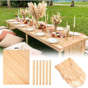 Novabright 12 Person 80 x 30 in Boho Table Low Folding Picnic Table Beach