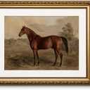 ARPEOTCY Vintage Gold Framed Horse Wall Art, Bedroom Bathroom Living Room Classic Horse Picture Wall Decor, Canvas Prints, Antique Picture Frame Rustic Paintings Home Farmhouse Decor, 13x16 Inch