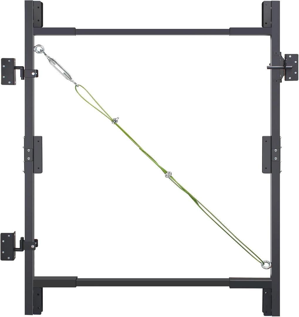 Steel Frame DIY Gate Building Kit,Fence Gate Kit Suit for 36-60" Wide Openings Up to 7 Feet High Fence,Fits 1" x 4" & 2"x4" Wood