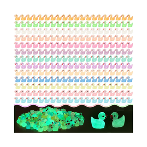 GADIEDIE 130pcs Luminous Mini Resin Ducks,Glow in The Dark Tiny Duck for Home Hide Prank Game Dollhouse Decor Aquarium Potted Miniature Landscape DIY Ornament