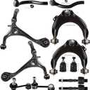 12PCS ASTOU Front Suspension Kit fit 2004-2008 for Acura TSX 2003-2007 for Honda Accord 2.4L Upper Control Arm And Ball Joint Lower Control Arm Lower Ball Joint Tie Rod End Sway Bar End link