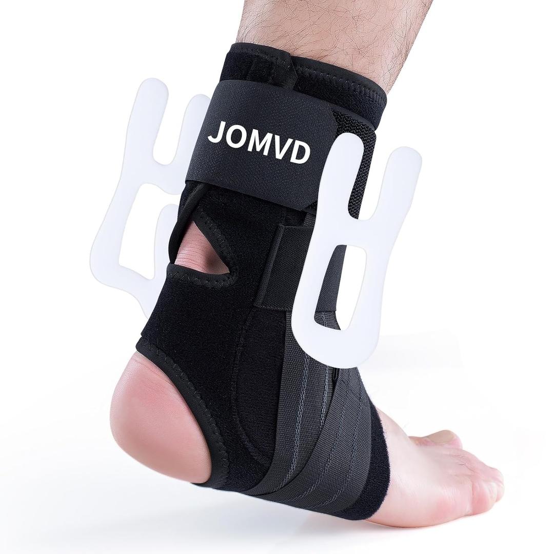 Ankle Brace for Women Men, Adjustable Ankle Support with Side Stabilizers for Ankle Sprained, Achilles, Plantar Fasciitis Injury Recovery (Large)