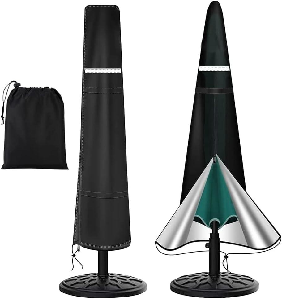 Umbrella Covers for Outdoor Umbrellas 9-12ft, Patio Umbrella Cover 420D Oxford Fabric Heavy Duty Outdoor Umbrellas Covers Waterproof Windproof Anti-UV Garden Parasol Cover with Storage Bag, Black Umbrella Covers for Outdoor Umbrellas 9-12ft, Patio Umbrella Cover 420D Oxford Fabric Heavy Duty Outdoor Umbrellas Covers Waterproof Windproof Anti-UV Garden Parasol Cover with Storage Bag, Black