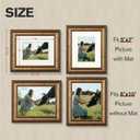 Splinterix 8x10 Gold Picture Frame, 2 Pack Ornate Vintage Picture Frames for Wall or Tabletop, 8x 10 Photo Frame Gold with Real Glass, Display Poster 5x7 with Mat or 8x10 without Mat for Antique Dco