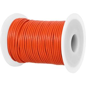 GENIQUE Real/Genuine Round Leather String Cord for Necklace, Bracelets, Jewellery, Braiding (Orange, 1.5mm)