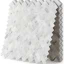 5-Sheet 3D Genuine Marble Mosaic Wall Tiles, Herringbone Peel and Stick - Self Adhesive Backsplash for Kitchen, Bathroom