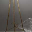 Deco 79 Metal Scroll Large Free Standing Adjustable Display Stand Easel with Chain Support, 22" x 21" x 46", Gold