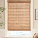 LazBlinds Cordless Bamboo Roller Shades, 31" W x 70" H, Brown206 | Natural Light Filtering Bamboo Window Blinds, Bamboo Roll Up Shades for Bedroom Living Room Office Indoor