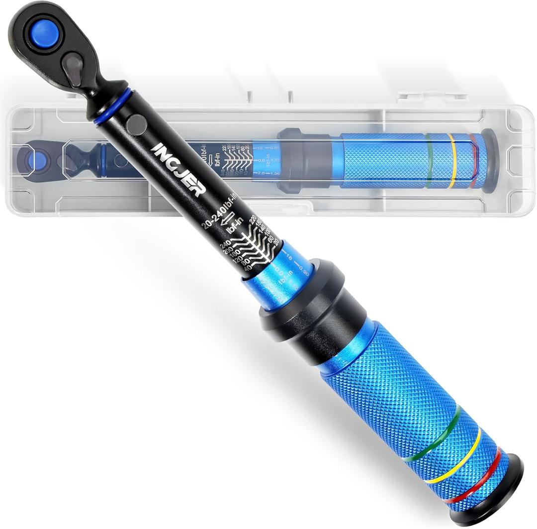 Torque Wrench, UPGRADE Mini 1/4" Drive Click Torque Wrench, 20- 240 in. lb, Dual-Direction Adjustable 72 Tooth Click 1/4 Inch Torque Wrench Bicycle for Bike, Motorcycle, Professionals & DIYers