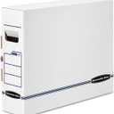 Bankers Box 12 Pack X-RAY Basic-Duty File Storage Boxes, Standard Setup, Secure Tab Lock Closure, White/Blue