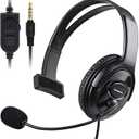 Joso Wired One Ear Headset with Mic, Single Ear Headset for PS5, PS4, Xbox, Switch, PC, iPad, Mac & Tablet with 3.5mm - Chat Headphone, Office Business, Coach, Gaming, Remote Work