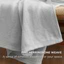 Bedsure GentleSoft 100% Cotton Blanket Twin XL Size for Bed - Breathable and Lightweight, Soft Cozy Textured Herringbone Woven Summer Blanket for College Dorm, Cool Grey, 66x90 inches