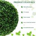 Hotop 2 Pcs 9 Inch Artificial Plant Topiary Ball 4 Layers Garden Spheres Boxwood Balls Artificial Topiaries Spheres Decorative Plants for Backyard, Balcony, Garden, Indoor Outdoor Decor(Green)