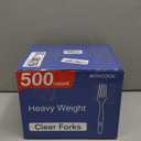 MOACOCK 470 Count Clear Disposable Plastic Forks, Heavy Weight Disposable Forks Plastic Utensils for Parties, Picnics, Big Event, Daily Use