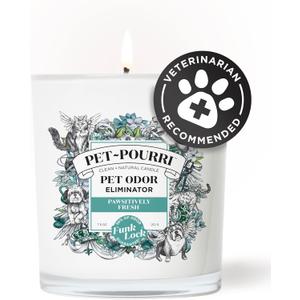 Pet-Pourri Pawsitively Fresh Pet Odor Deodorizer Candle, Burns Up to 45 Hours, Aromatherapy & Air Freshener with Essential Oils, Plant Based Ingredients & Wax, Vet Approved, Jasmine Pear Scent