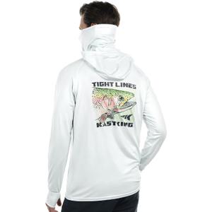 KastKing Sun Tamer Performance Fishing Hoodie, UPF 50 Sun Protection Shirt, Built-in Neck Gaiter, HYDROCOOLING Cooling Fabric (White), XXL