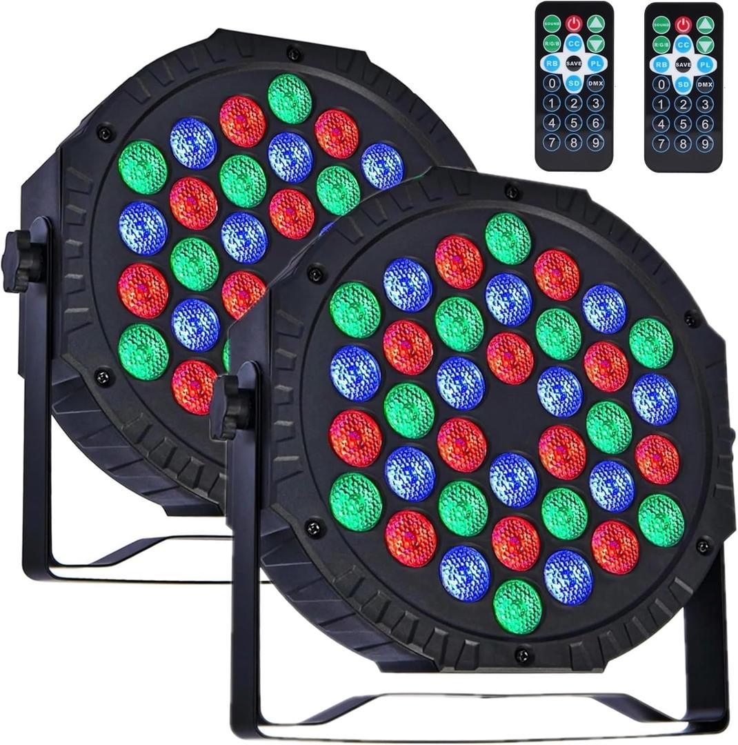 Aprjv Par Lights Stage Lights Uplights LED RGB Lighting DMX512 Sound Activation Multiple Lighting Modes Party Light for DJ, Disco, Stage, Wedding - 8 Packs