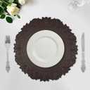 Noctiflorous Round Faux Leather 15 Inch Placemats Set of 6 Waterproof Wipeable Heat Resistant Tablemat for Dining Table Kitchen Non Slip Washable Oilproof Table Place Mat for Indoor Outdoor(Coffee, 6)