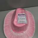 Bedwina Pink Cowgirl Hat for Women & Girls - Felt Western Cowboy Hat with White Trim & Adjustable Chin Strap - Bachelorette, Dress-Up, Rodeo, Costume Accessory, Party Favor, Themed Events (Pink)