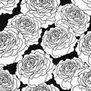 17.5"x102" Modern Large Rose Floral Wallpaper Black and White Peel and Stick Wallpaper Rose Stickers Self Adhesive Removable Renter Friendly Wall Paper Black Contact Paper Cabinet Bedroom
