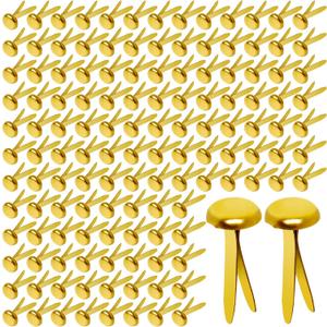 Paper Brass Fasteners, 3/4-Inch Metal Brass Brads Round Brads for Paper Crafts Making DIY, 300 Pack