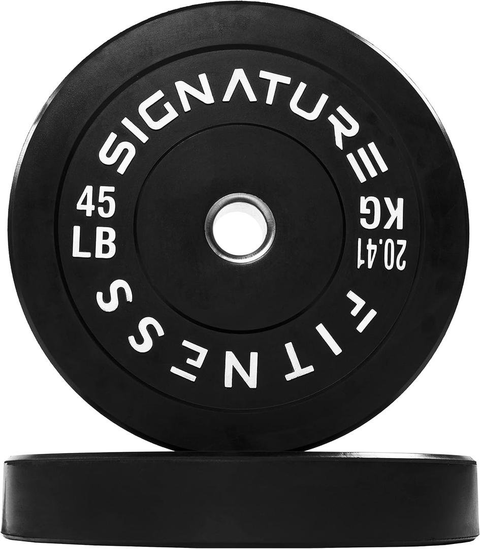 Fitvids 2" Olympic Bumper Plate Weight Plates with Steel Hub, 45LB, Pair