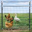Leinuosen Electric Poultry Netting Gate, 50" H x 37" L Electric Chicken Fence Gate, Portable Poultry Nets Fence Kit for Chickens, Ducks, Turkeys, Sheep, Geese in Yard, Farms, Backyards, Garden