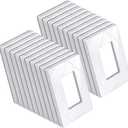 BESTTEN 20 Pack 1 Gang Screwless Decorative Wall Plate, USWP6 Gloss Snow White, H4.69 x W2.91, Faceplate Cover for Decorator Receptacle Outlet & Switch