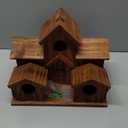 COLEBA Bird Houses for Outside,Outdoor 5 Hole Bird House Room for 5 Bird Families Bluebird Finch Cardinals Hanging Birdhouse for Garden (Brown - Set of 1)