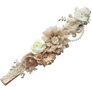 FANFAN Maternity Belt for Pregnant Wedding - Bridal Sash Belt Y01 (Champagne)