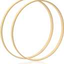 Piusatreo 2-Pack 18 Inch Wooden Bamboo Hoop Rings, Bamboo Floral Wreaths for Macrame Supplies, Dream Catchers, Macrame Wall Hanging & Craft Projects (2Pcs, 18inch)