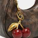RoseSeek Women's Cute Retro Hand Bag Top Handle Hand Bags Pu Leather Hand Purse with Cherry Decor
