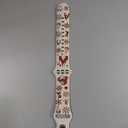 Christmas Cartoon Band Compatible with Apple Watch Bands for Women 40/38/41/42/44/45/46/49mm, Cute Two-Tone Engraved Soft Silicone Sport Strap for iWatch Series 11 10 9 8 7 6 5 4 SE/Ultra 3 2 1 (Starlight/Vermilion)