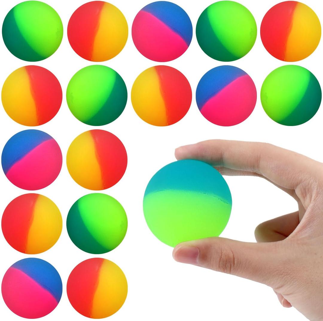 Jenaai 18 Pcs 45 mm/1.77 Inch Bouncy Balls for Kids, Large Rubber High Bouncing Balls in Bright Assorted Multi Colors Bulk for Birthday Party Favors Easter Classroom Carnival Prizes Gift