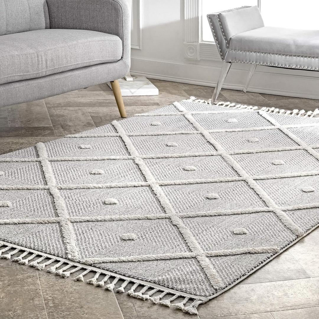 nuLOOM Deyton Diamond Runner Rug, 3' x 5', Grey 