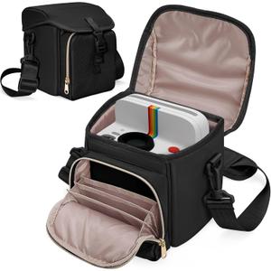 Camera Sling Bag Compatible with Polaroid Now 2nd/3rd Instant Camera, Crossbody Bag with Adjustable Strap, Black