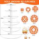 Cupcake Stand, 6 Tier Large Cupcake Stand for 50 Cupcakes, Round Tiered Cupcake Holder, Clear Acrylic Cup Cake Tower Stand, Dessert Table Display Set for Party, Wedding, Birthday, Party, Halloween