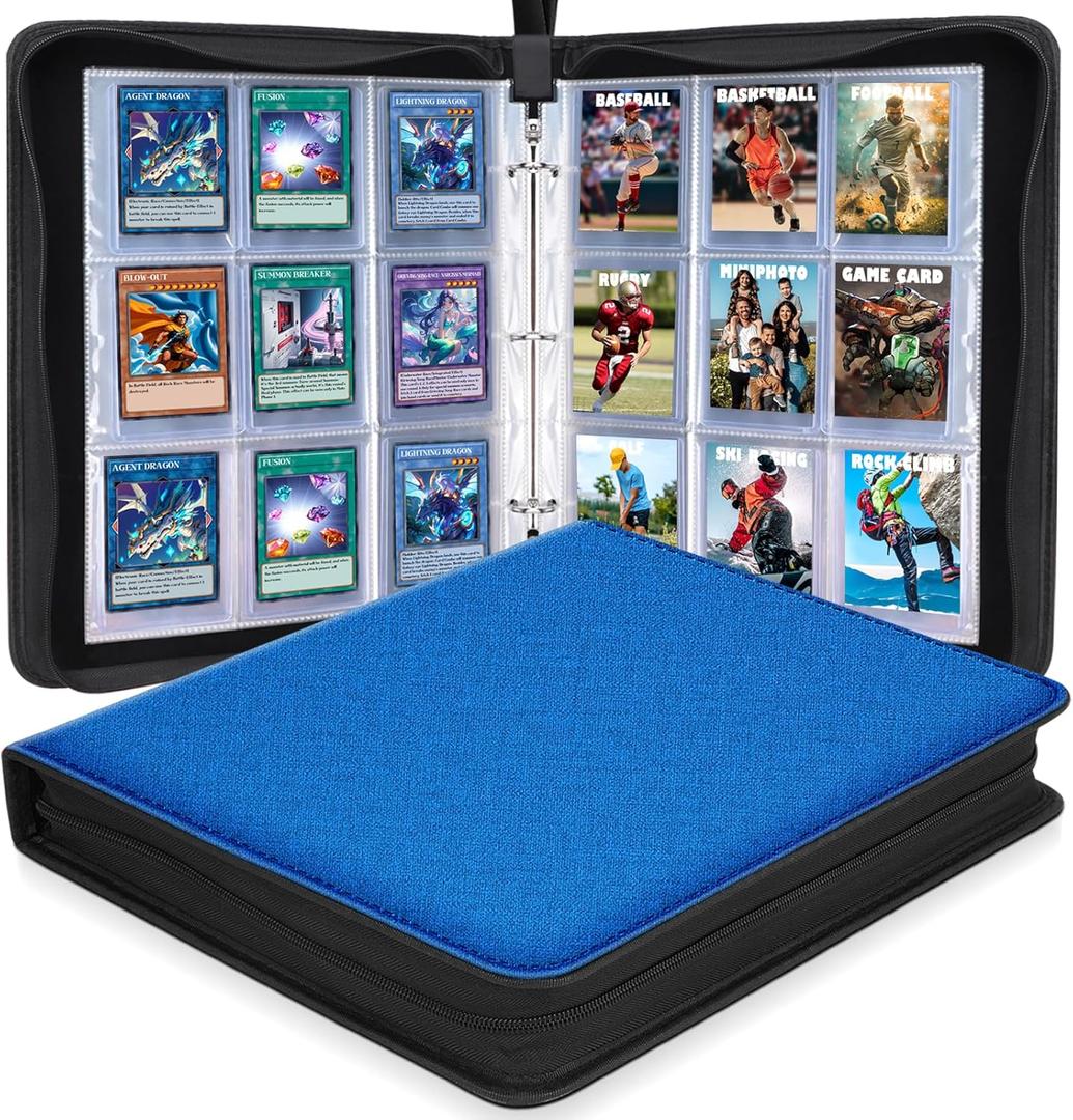 360 Pockets Toploaders Binder, 9 Pocket Toploaders Trading Card Binder for 3x4 Rigid Hard Card Holders with Sleeves Fit for Baseball Cards MTC, TCG, Game Cards, Sports Cards