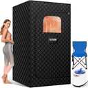 X-Vcak Sauna Box, Portable Steam Sauna, Portable Sauna for Home, Sauna Tent with Steamer, 9 Levels, 2.6’ x 2.6’ x 5.9’