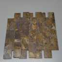 Art3d 10-Sheet Peel and Stick Backsplash PVC Wall Tile, Stickon Tile for Kitchen Backplash, Bathroom Vanities, Fireplace Decor, Laundry Table, Stair Decals in Rust Slate, Plastic-Sheets (11.3"x13.5")