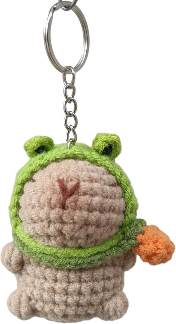 2 x Capybara Plush KeyChain Handmade Backpack Pendant Car Keyring Handbag Decorations Women Bag Decors Plush Animal Charm