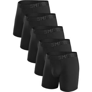 5Mayi Men's Boxer Briefs Fly Front with Pouch Athletic Mens Underwear Performance Boxer Briefs for Men 5Pack