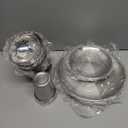 Jinei 24 Pcs 304 Stainless Steel Dinner Set Include 12 Pcs 7 Inch 10 Inch Stainless Steel Plates, 6 Pieces Bowls and 6 Pieces Cups, Reusable Metal Utensils Dinnerware for Home Outdoor Picnic Kitchen