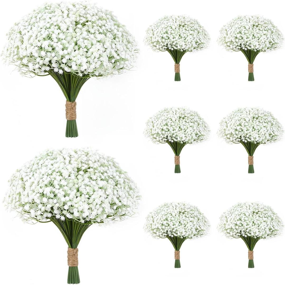 150 Pcs Babys Breath Artificial Flowers,White Baby Breath Flowers Artificial BulkReal Touch Faux Flowers Gypsophila for Wedding Party Bouquet Floral Arrangement Home Decor