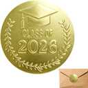 Graduation Stickers Class of 2026 Graduation Stickers 2026 Graduation Envelope Seals 100Pcs Gold Foil Congrats Grad Cap for Envelope Seals Cards Invitations Announcements Party Favors