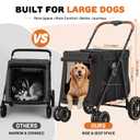 Dog Stroller for Large & Medium Dogs (Up to 80 lbs) Foldable Pet Stroller with Cup Holder & Dual Carbon Steel Support Bars, All-Terrain Wheels, Storage Pocket, Dog Wagon Strollers for Multiple Pets