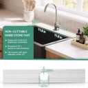Stone Faucet Mat for Kitchen Sink Splash Guard 23.6" x 3.9" with 2.5" Center Hole | White Diatomite Drying Stone Mat | Non-Slip Stone Tray for Kitchen Counter with Premium Texture & Minimalist Style