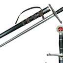 Prince Sword with Sheath,Crusader Knight Templar Short Sword - Historical Reproduction, Cast Metal Handle (Black)