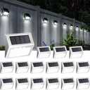 SOLPEX Solar Step Lights, 16 Pack Stair Lights, Outdoor Fence Lighting, Solar Powered Deck Lights Waterproof 4 LEDs for Stairway Patio Porch Pathway Walkway Garden (Cold White)
